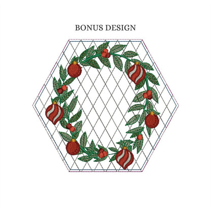 EWV364 - Christmas Wreath Hex Blocks