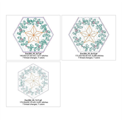 EWV364 - Christmas Wreath Hex Blocks