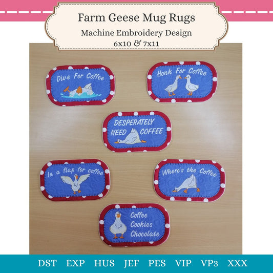 EWV374 - Farm Geese Mug Rugs