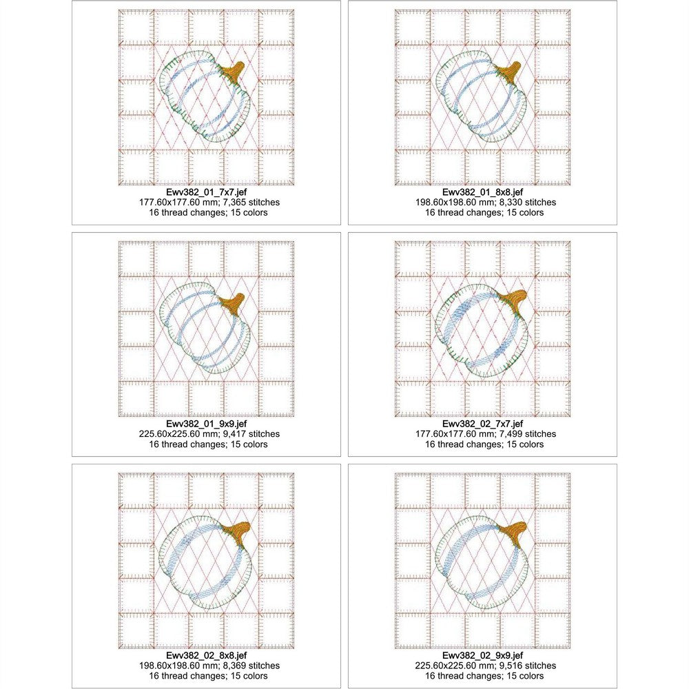EWV382 - Pumpkin Patch Quilt Blocks
