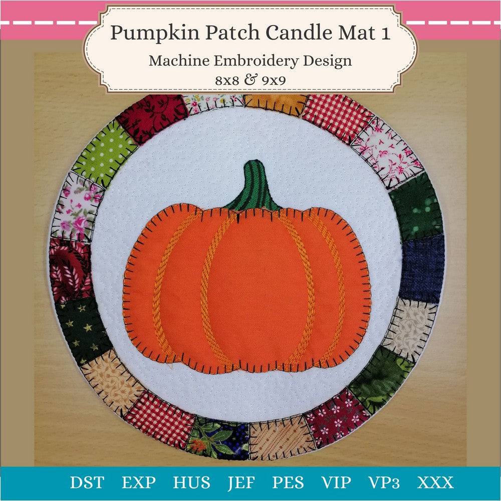 EWV383 - Pumpkin Patch Round Candle Mats