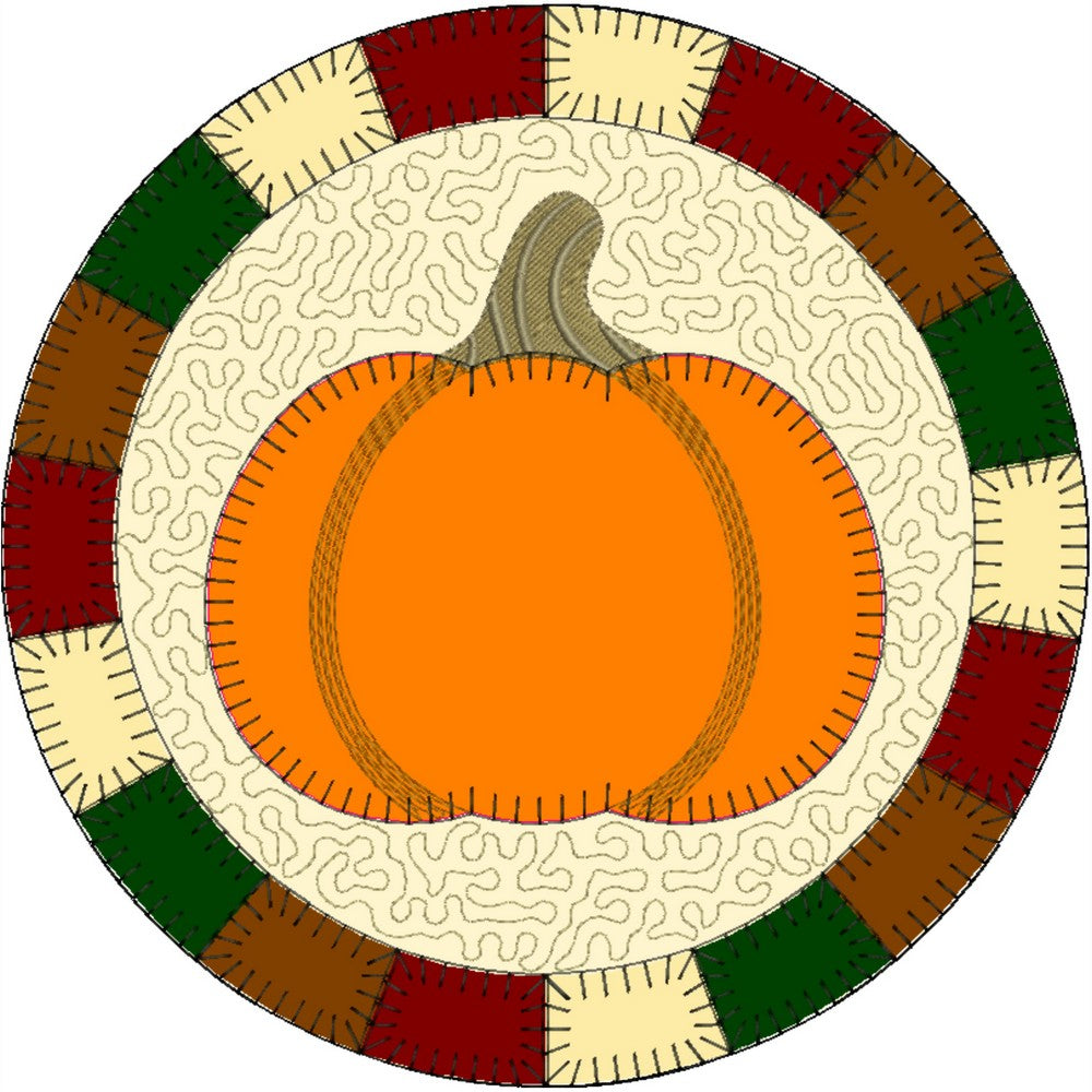 EWV383 - Pumpkin Patch Round Candle Mats