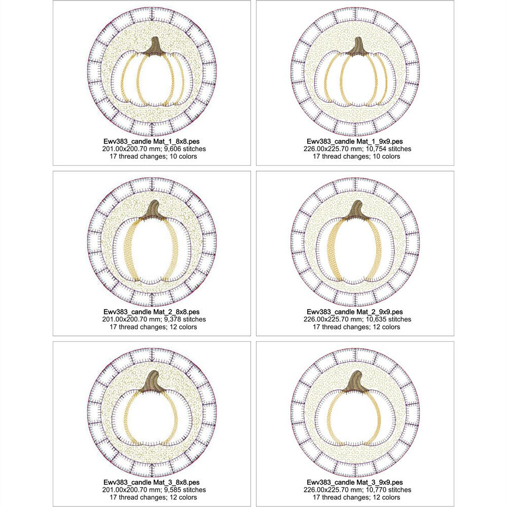 EWV383 - Pumpkin Patch Round Candle Mats