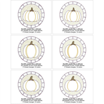 EWV383 - Pumpkin Patch Round Candle Mats