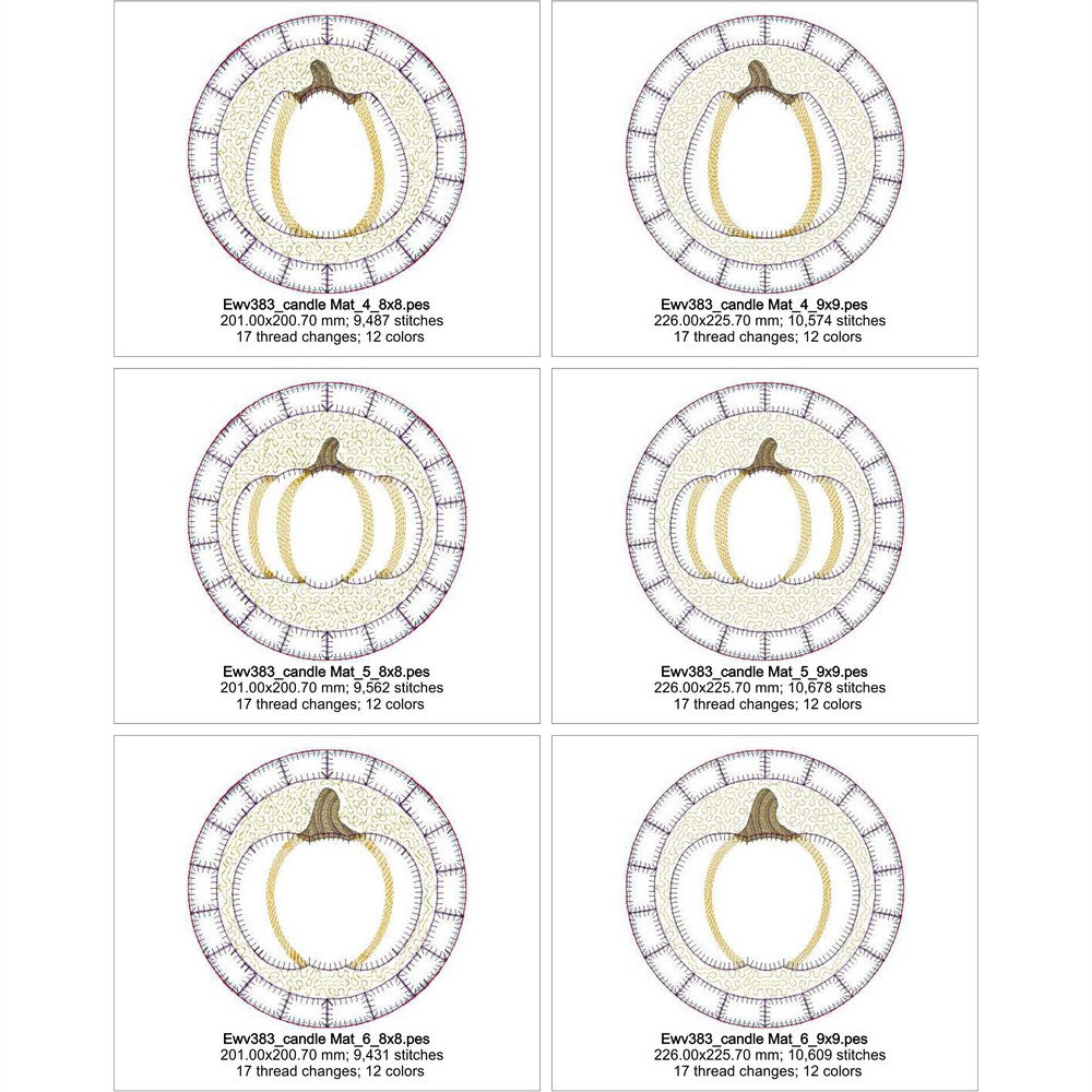 EWV383 - Pumpkin Patch Round Candle Mats