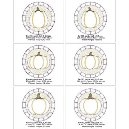 EWV383 - Pumpkin Patch Round Candle Mats