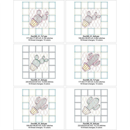 EWV385 - Cacti Quilt Blocks