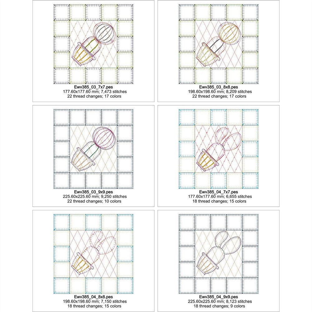 EWV385 - Cacti Quilt Blocks