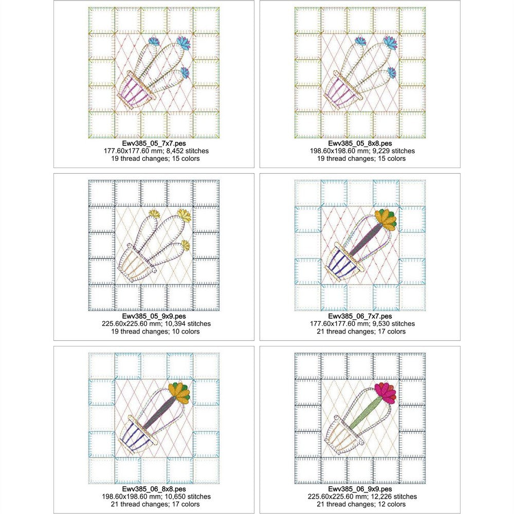 EWV385 - Cacti Quilt Blocks