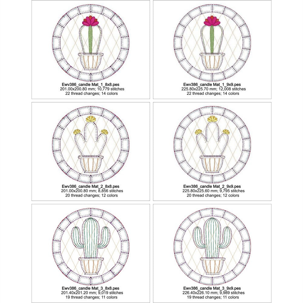 EWV386 - Cacti Candle Mats