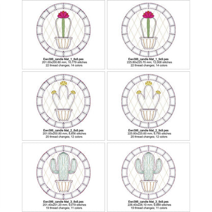EWV386 - Cacti Candle Mats