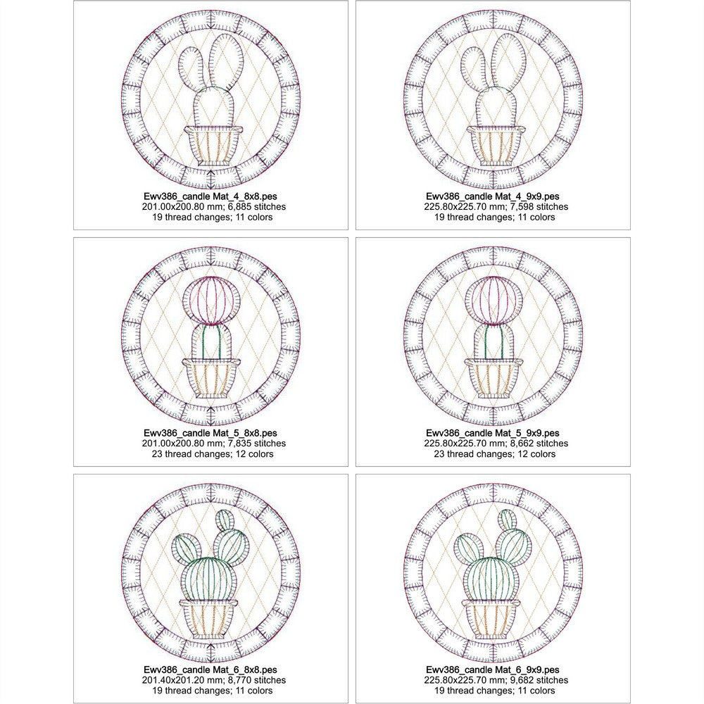 EWV386 - Cacti Candle Mats