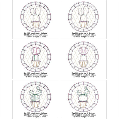 EWV386 - Cacti Candle Mats