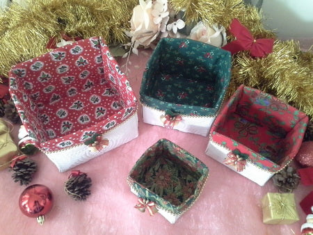 TS1294 - Magic Fabric Christmas Box Nest with Faux Fold Over