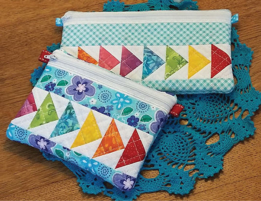 TS1432 - Quilted Flying Geese Zipper Purses