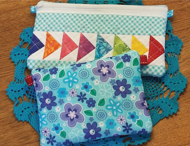 TS1432 - Quilted Flying Geese Zipper Purses