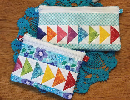 TS1432 - Quilted Flying Geese Zipper Purses